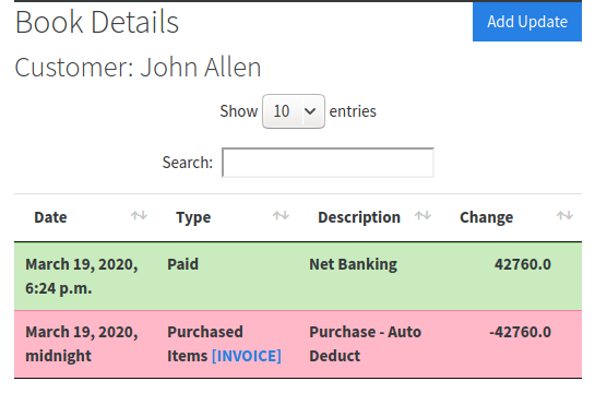 Manage books and balances